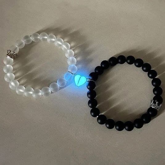 Glow in the dark lover bracelets with a pair of beleket bff bracelets 2PCS