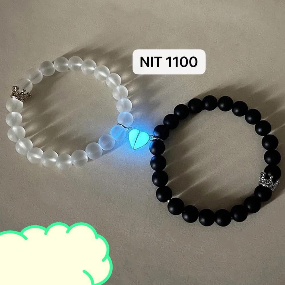 Glow in the dark lover bracelets with a pair of beleket bff bracelets 2PCS